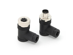 M12 Konektor perakitan berkabel lapangan, bersudut