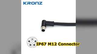 M12 K-CODE Connector IP67 Gold Contacts